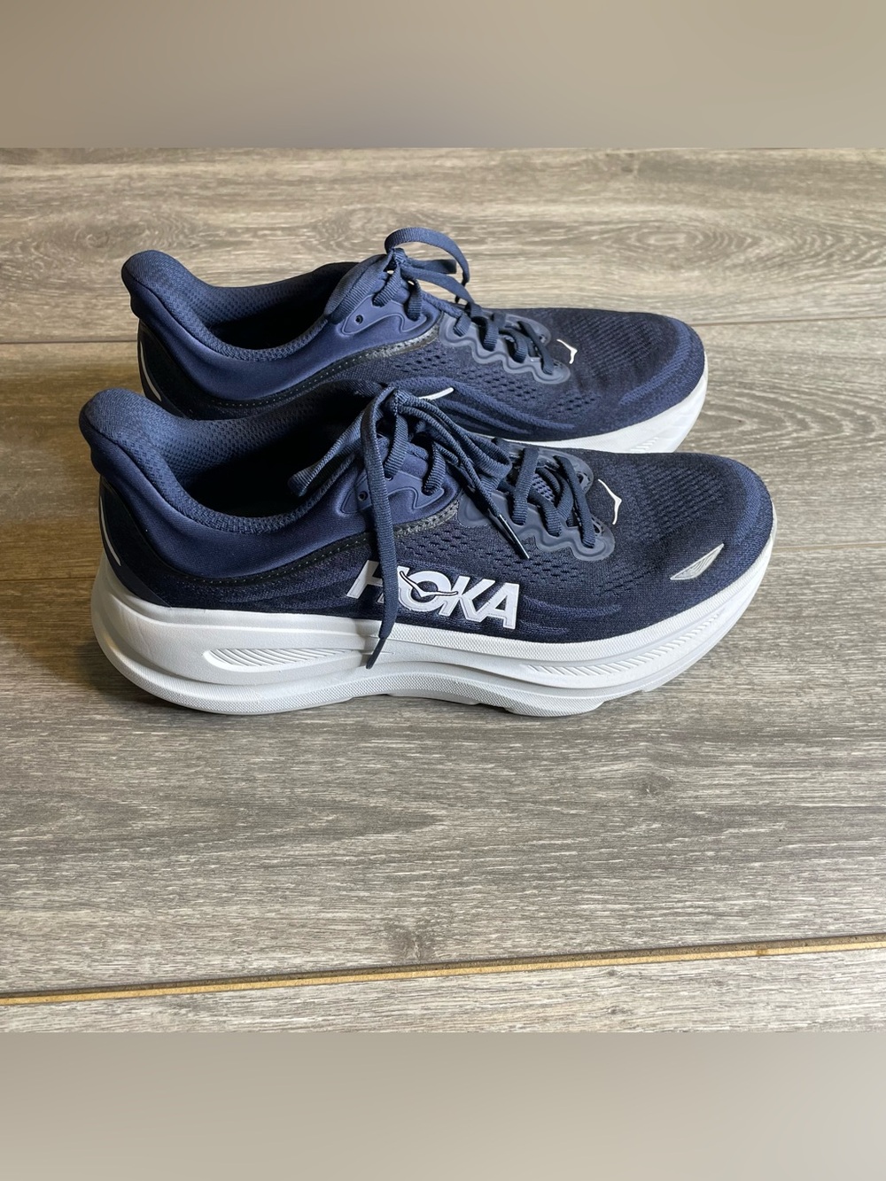 HOKA Bondi 9 Men's 8.5D Navy Blue Running Shoes Athletic Sneakers EU 42